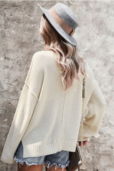 half Buttoned knit sweater
