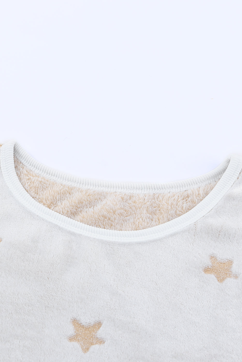 Plush Star Pattern Long Sleeve Pullover and Shorts Lounge Set