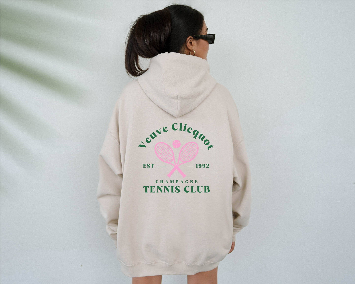 Bash - Champagne Tennis Club, Hooded Sweatshirt, Aesthetic Hoodie: L / Sand