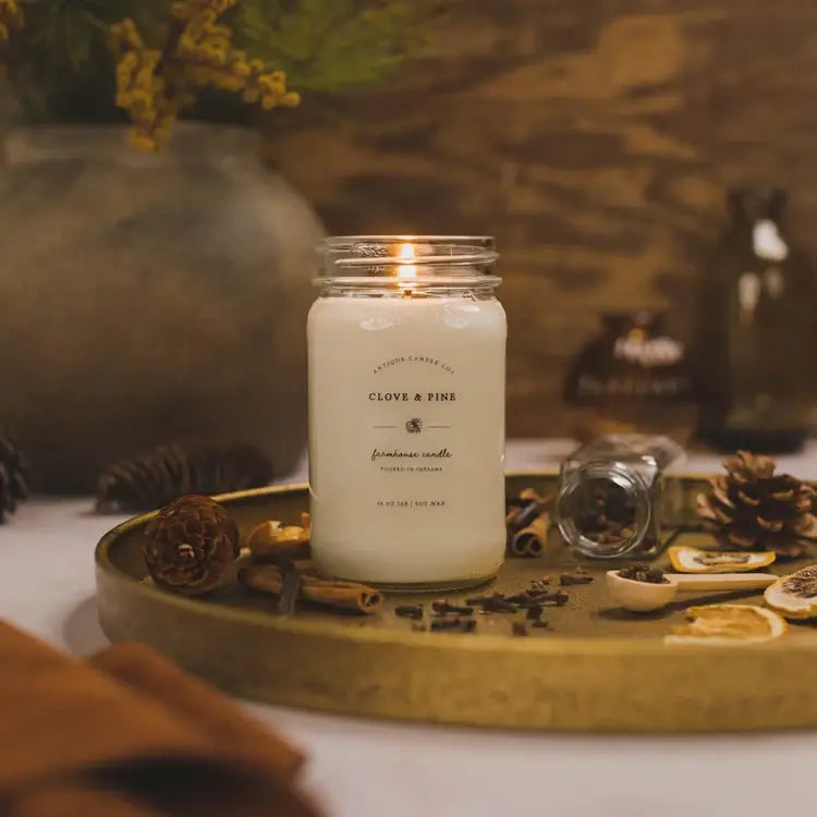 Antique Candle Co.® - Clove & Pine - Soy Candle: 1 mason jar (16oz)