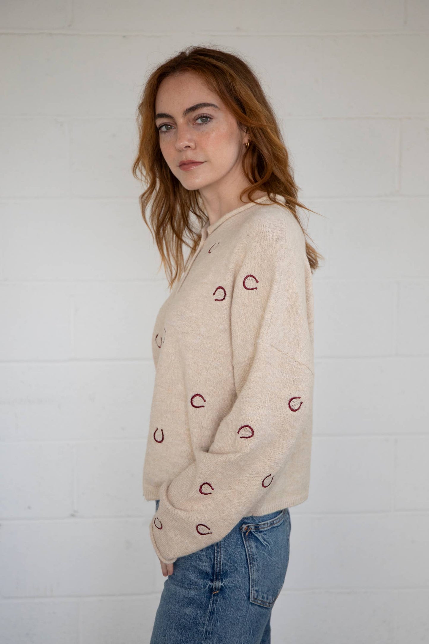 Things Between - Piper Cardigan - Horse Shoes: Oat