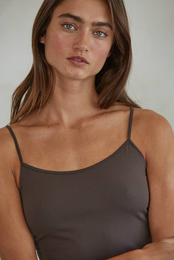 By Together - S1005-1 | Basic Full Length Cami: White / ML