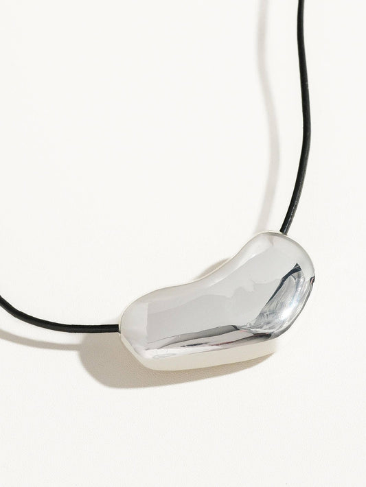 MAIQ Accessories - Willow White Platinum Plated Statement Heart Necklace: Silver