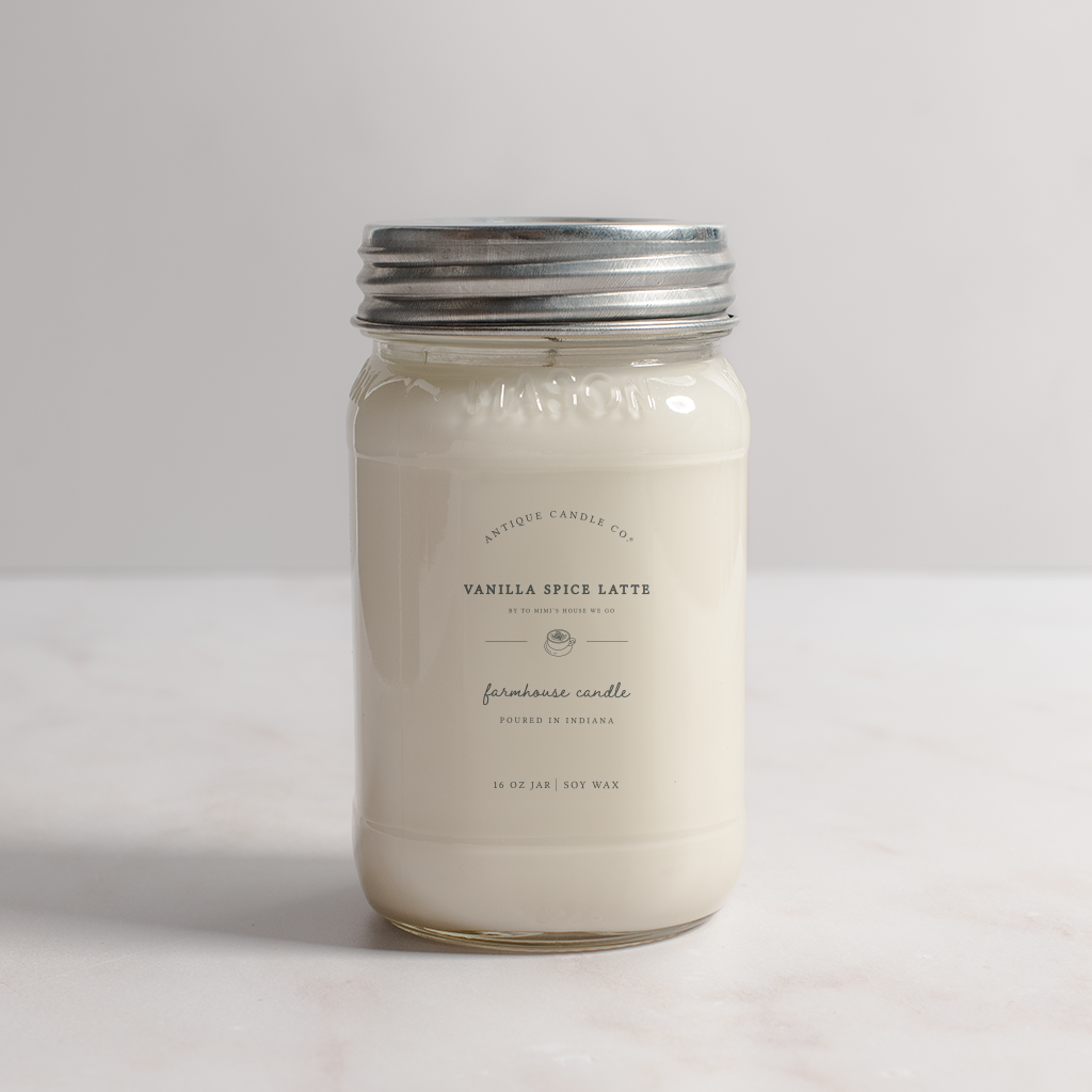 Antique Candle Co.® - Vanilla Spice Latte - Soy Candle: 1 mason jar (16oz)
