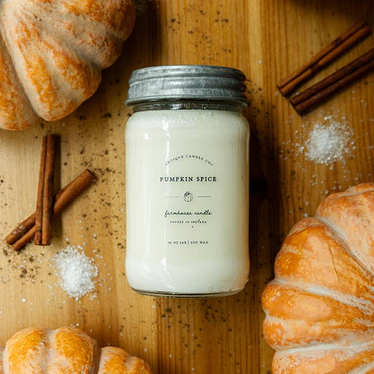 Antique Candle Co.® - Pumpkin Spice - Soy Candle: 1 mason jar (16oz)