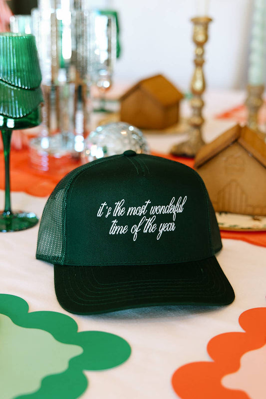 Ruby Moon - It's The Most Wonderful Time Of The Year Trucker Hat: 5 Panel Mid Profile Mesh Hat
