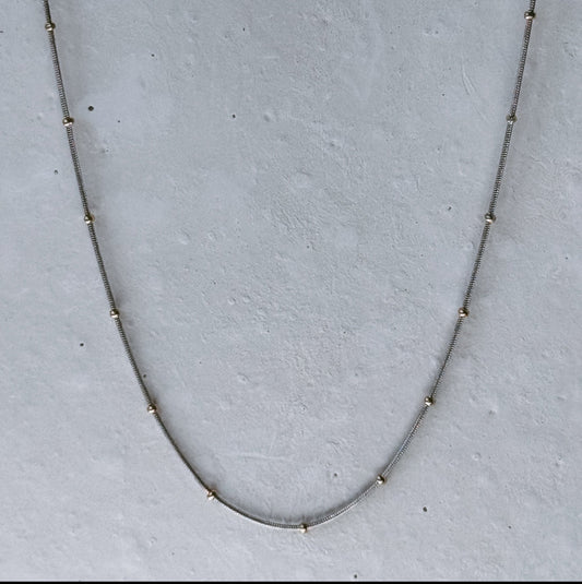 Solshine-Sabina snake chain necklace mixed metals