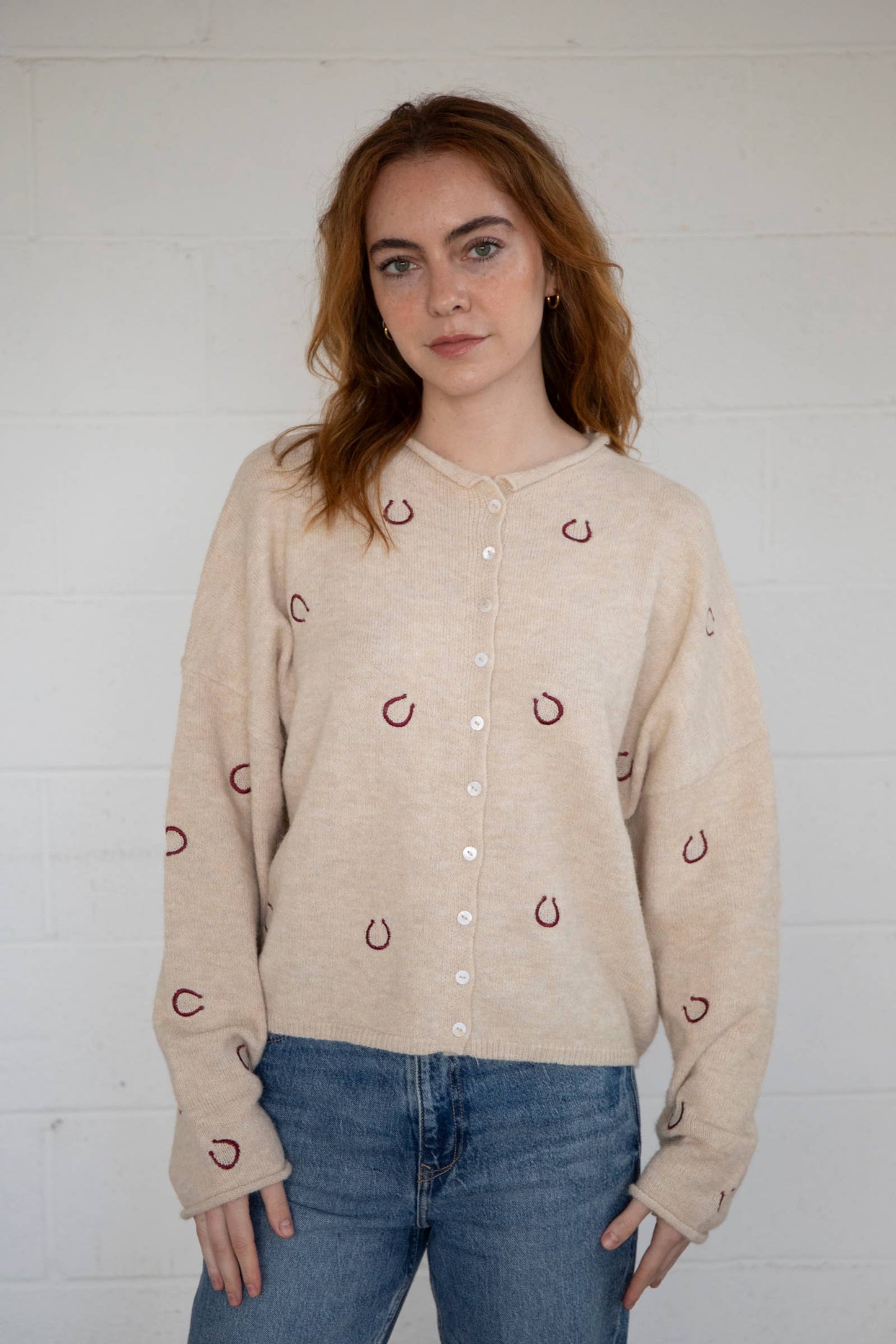 Things Between - Piper Cardigan - Horse Shoes: Oat
