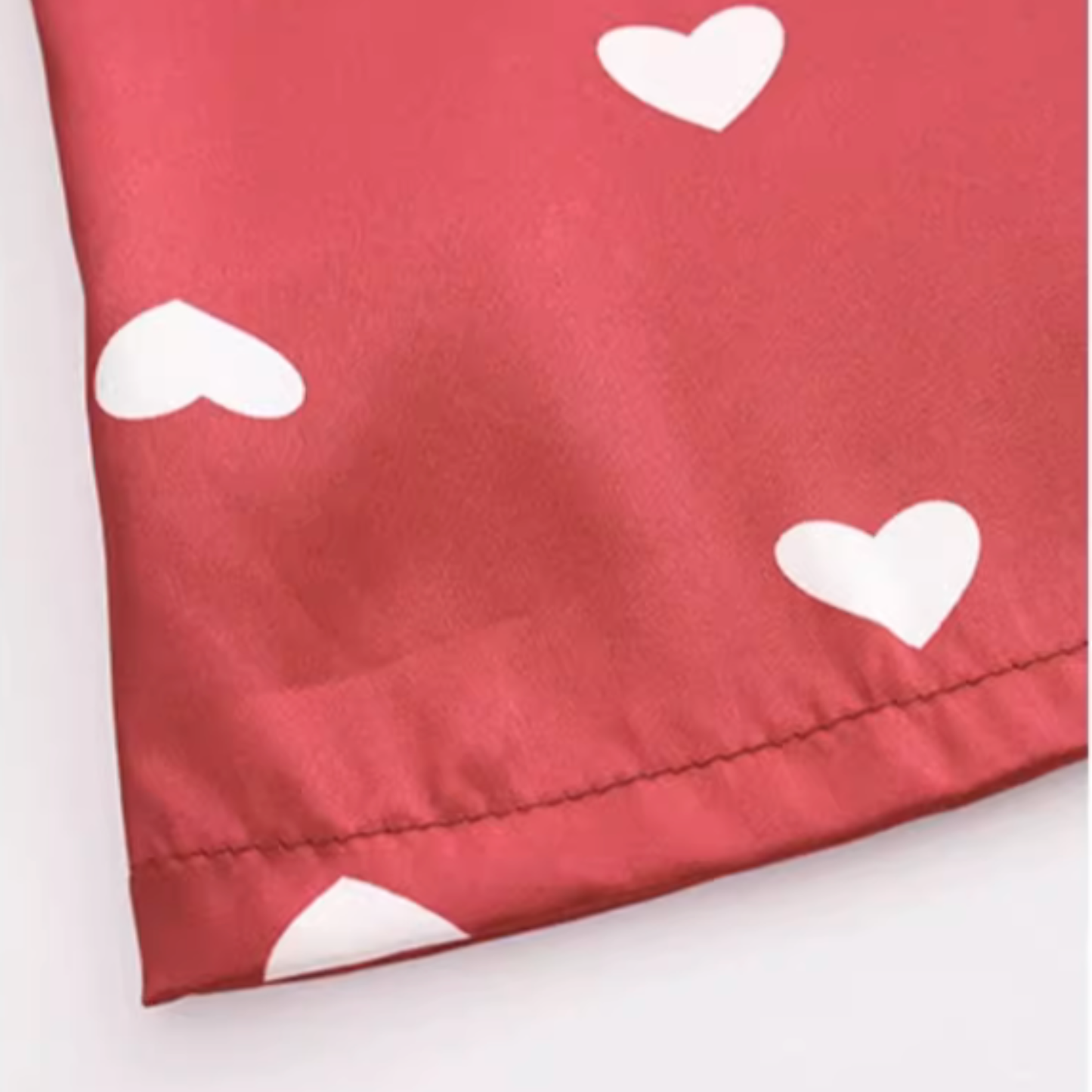 DrifWoo - Romantic Red Heart Satin Pajamas Women Set Gift for Her