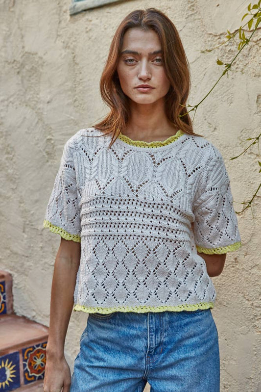 Crochet Short Sleeve: Natural