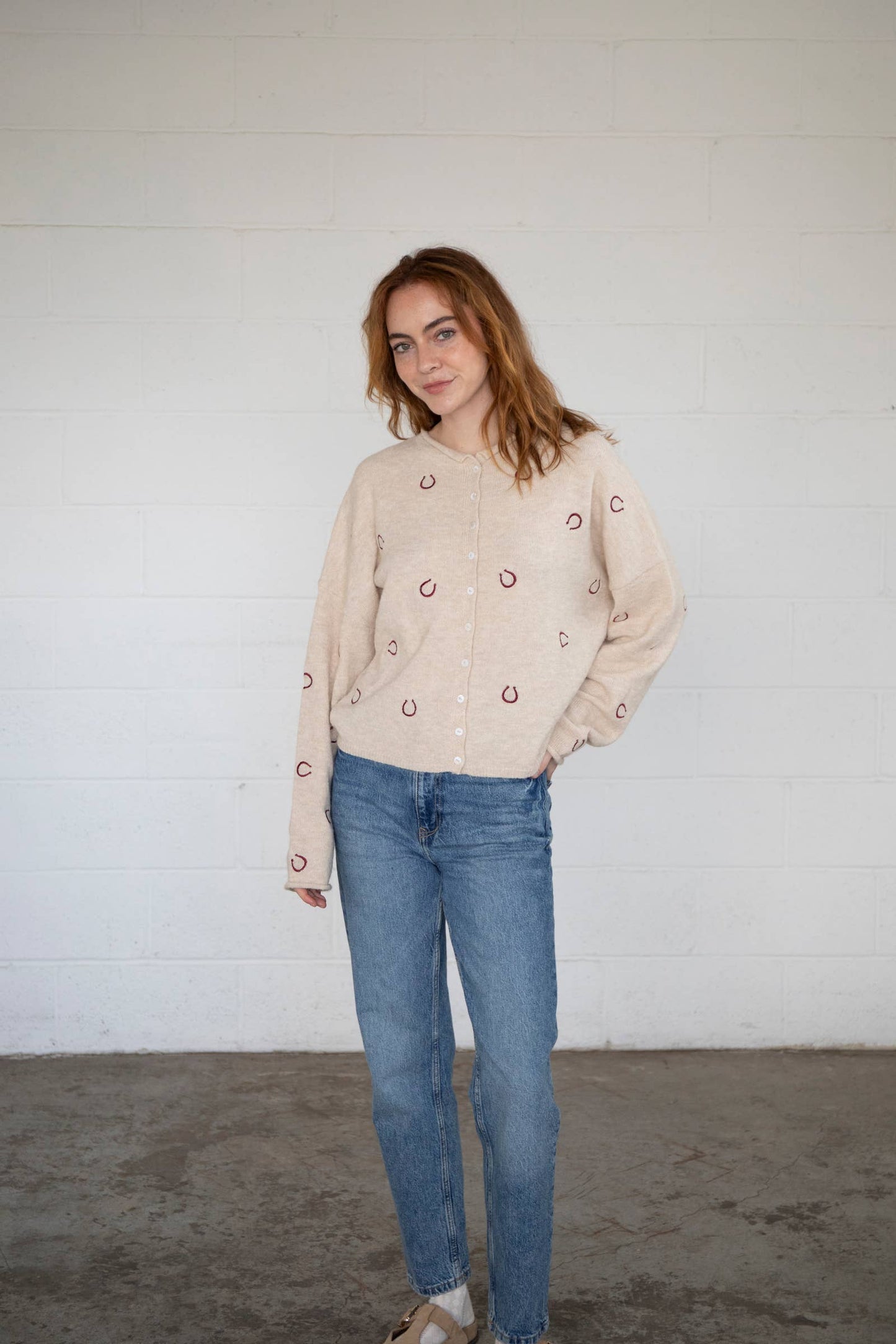 Things Between - Piper Cardigan - Horse Shoes: Oat