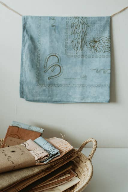Hand dyed Organic cotton Suerte bandana
