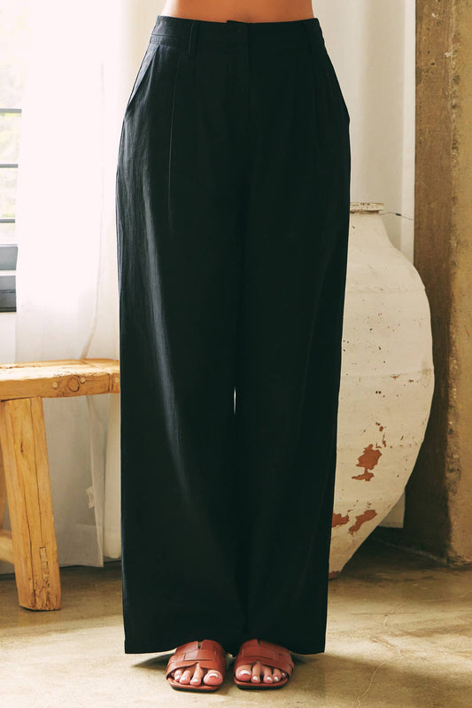 Mustard Seed - WIDE LEG PANTS: Black