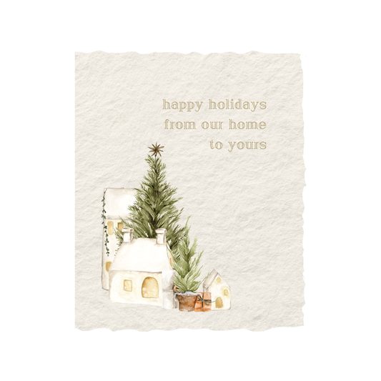 Paper Baristas - Christmas Greeting Card | Happy Holidays from our Home Card: Flat A2 Greeting Card. Blank on Back.