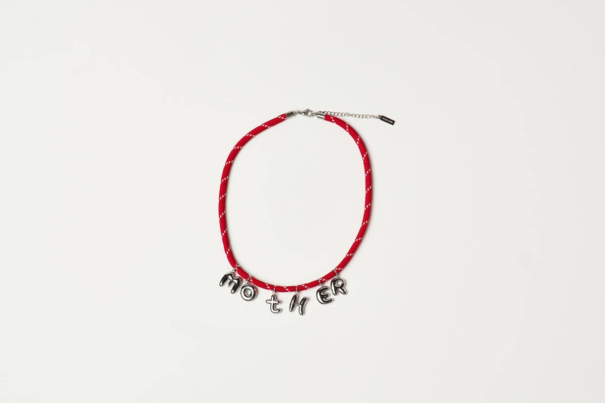 BONNE MÈRE - Mother Bubble Cord Necklace - Red/Silver