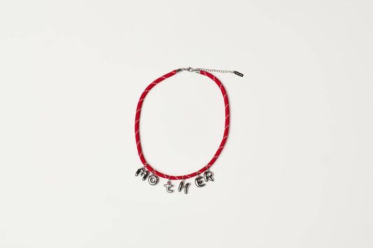 BONNE MÈRE - Mother Bubble Cord Necklace - Red/Silver