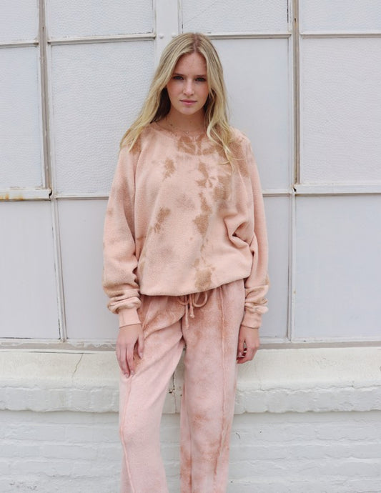 Plush Crewneck Pullover- Peach