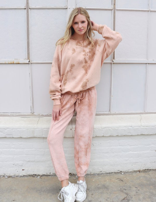 Sweatpants -Peach Tie Dye